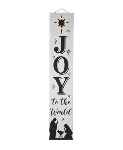 Glitzhome Lighted Wooden Nativity Porch Sign, 42" In Multi