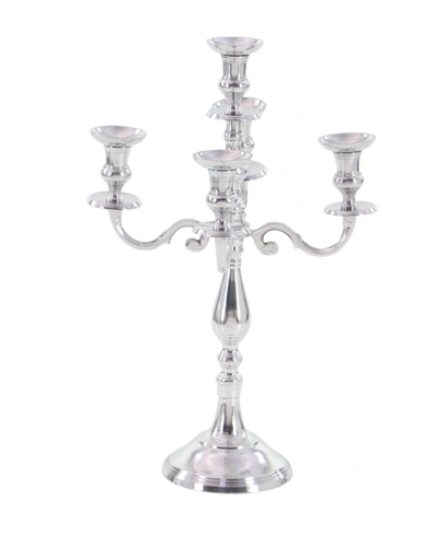 Rosemary Lane Traditional Candlestick Holders In Silver-tone