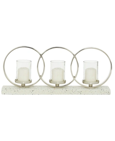Rosemary Lane Contemporary Candlestick Holder In White