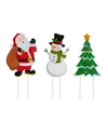 Glitzhome Metal Santa, Snowman, Tree Yard Stake Or Wall Decor, Set Of 3 In Multi