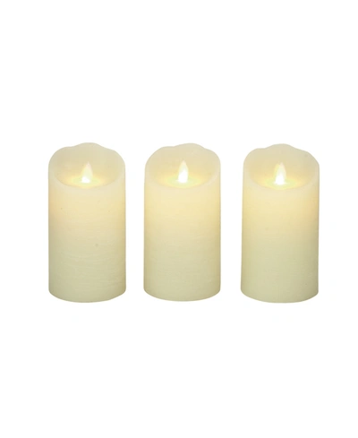 Rosemary Lane Traditional Wax Candle Holder, Set Of 3 In Beige