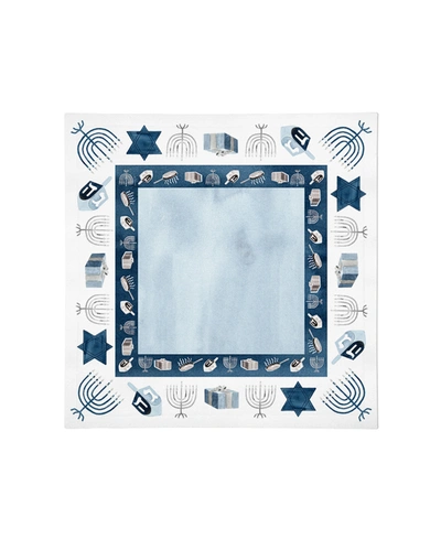 Laural Home Happy Hanukkah Napkin Set, 20" X 20" In Open Blue