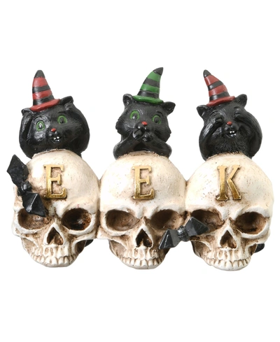 National Tree Company 5" Eek Skulls With Cats In Black