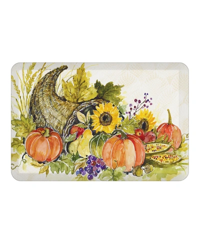 Laural Home Cornucopia Harvest Kitchen Mat, 20" X 30" In Brown Overflow
