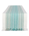 DESIGN IMPORTS STRIPED FRINGED TABLE RUNNER, 14" X 72"