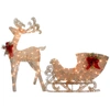 National Tree Company Reindeer And Santa's Sleigh With Led Lights In Gold