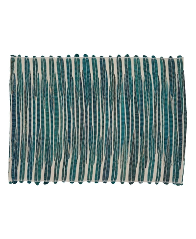 Saro Lifestyle Water Hyacinth Placemat Set Of 4 In Turquoise