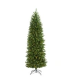 Nearly Natural Slim Mountain Pine Artificial Christmas Tree With 300 Clear Led Lights In Green