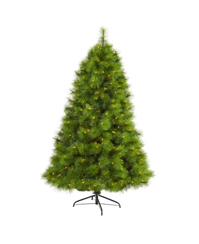Nearly Natural Scotch Pine Artificial Christmas Tree With 350 Clear Led Lights In Green