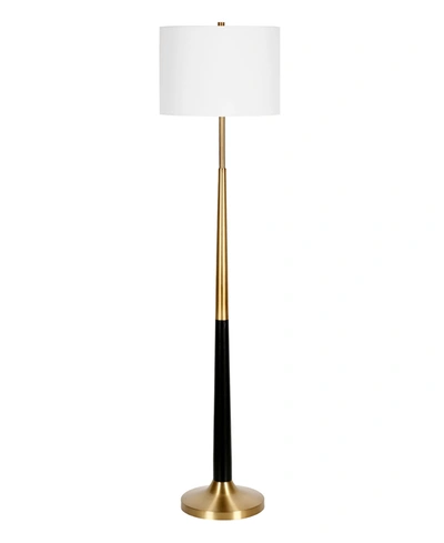 Hudson & Canal Lyon Floor Lamp In Brass And Matte Black