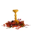 NEARLY NATURAL 15" HARVEST FALL ARTIFICIAL CANDELABRUM ARRANGEMENT