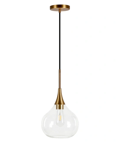 Hudson & Canal Ida Glass Pendant In Brass