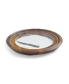 Nambe Cooper Cheese Tray With Knife In Brown/glass