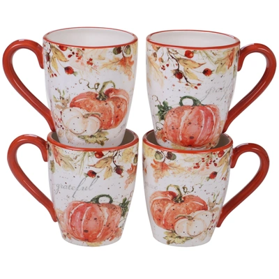 Certified International Harvest Splash Mug, Set Of 4 In Multicolored