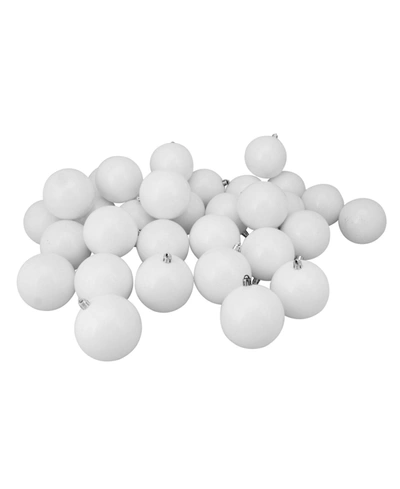 Northlight 32 Count Winter Shatterproof Shiny Christmas Ball Ornaments In White