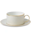 WEDGWOOD GIO GOLD TEACUP & SAUCER SET