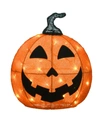 National Tree Company 16" Pre-lit Happy Jack-o-lantern In Orange