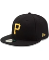 New Era Men's Pittsburgh Pirates Game Authentic Collection On-field 59fifty Fitted Cap In Black
