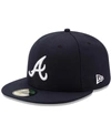 NEW ERA MEN'S ATLANTA BRAVES ROAD AUTHENTIC COLLECTION ON-FIELD 59FIFTY FITTED CAP