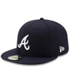 New Era Men's Atlanta Braves Road Authentic Collection On-field 59fifty Fitted Cap In Navy