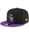New Era Men's Black, Purple Colorado Rockies 2021 Mlb All-star Game Authentic Collection On-field 59fifty Fi In Black