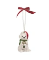 Spode Christmas Dog Ornament In White Multi