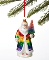 HOLIDAY LANE LOVE IS LOVE RAINBOW SANTA ORNAMENT, CREATED FOR MACY'S