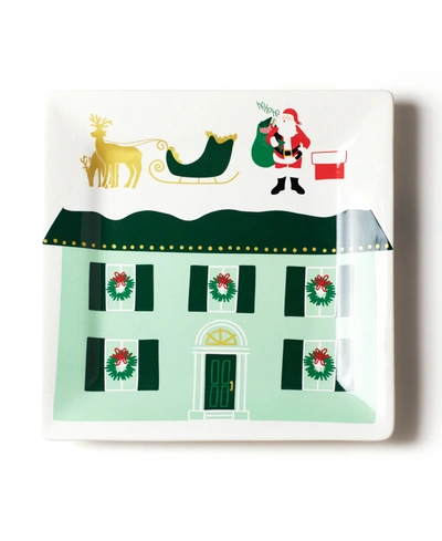 Coton Colors Christmas In The Village Rooftop Square Platter In Multi