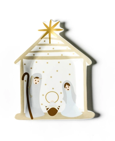 Coton Colors Nativity Shaped Platter In White