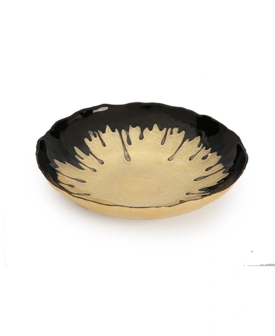 Classic Touch 11.75" Dipped Salad Bowl In Black