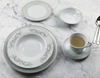Lorren Home Trends Olympia Mix And Match 57-pc Dinnerware Set, Service For 8 In Silver
