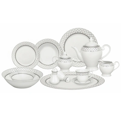 Lorren Home Trends Verona 57-pc. Dinnerware Set, Service For 8 In Silver