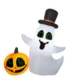 National Tree Company 4' Inflatable Ghost And Pumpkin, Set Of 2 In White