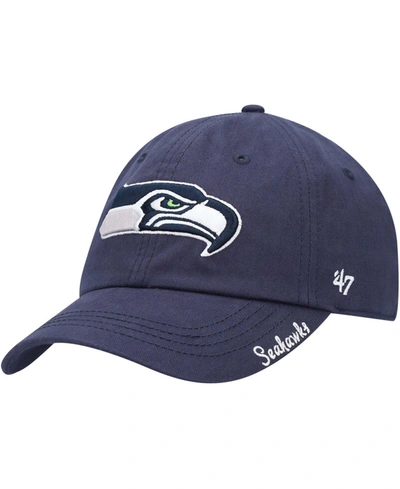47 Brand Big Boys And Girls College Navy Seattle Seahawks Logo Clean Up Adjustable Hat