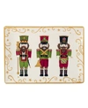 Certified International Holiday Magic Nutcracker Rectangular Platter In White/red/gold-tone