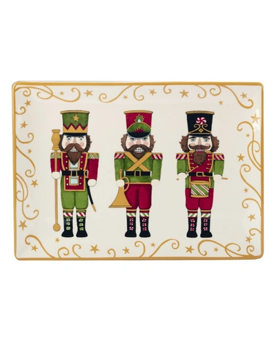 Certified International Holiday Magic Nutcracker Rectangular Platter In White