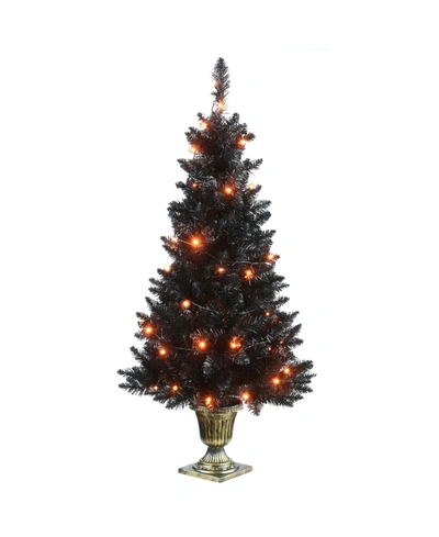 National Tree Company 4' Entrance Tree With String Of Lights In Black
