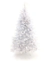 PERFECT HOLIDAY 6.5' PRE-LIT WHITE CHRISTMAS TREE WITH WARM WHITE LED LIGHTS