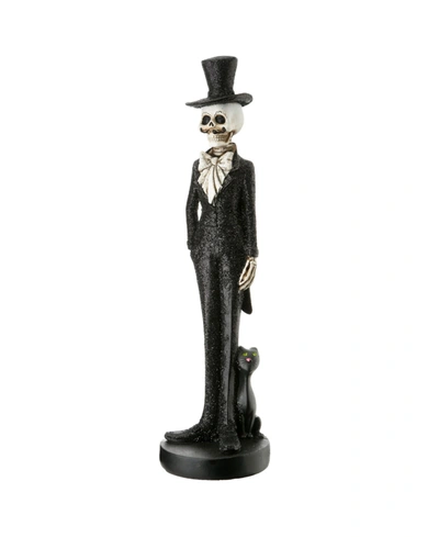 National Tree Company 12" Skeleton Groom Figurine In Black