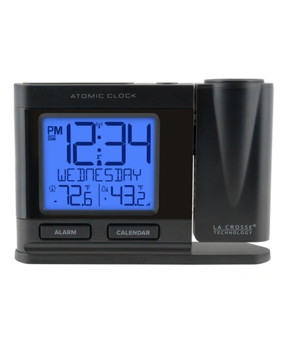 La Crosse Technology 616-41667-int Atomic Projection Alarm Clock With Temperature In Black