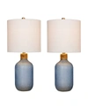 Fangio Lighting Glass Table Lamps, Set Of 2 In Frosted Blue