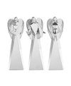 Nambe Mini Angel Figurines Faith, Love, & Peace - Set Of 3 In Silver-tone