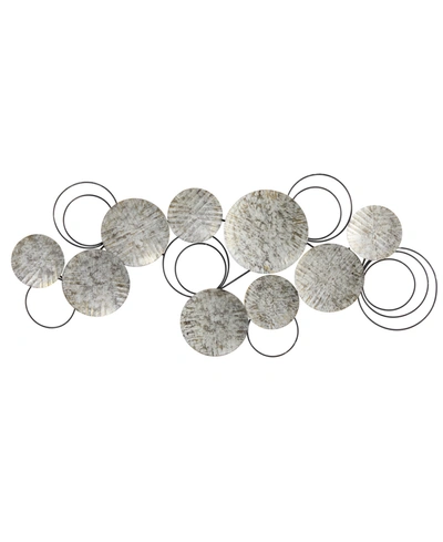 Nearly Natural Galvanized Embossed Discs Wall Art Decor, 4.5' X 2' In Silver-tone