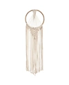 Nearly Natural Handmade Bohemian Macrame Dreamcatcher Wall Hanging Decor, 24" X 10" In Cream