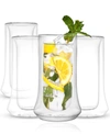 JOYJOLT COSMOS DOUBLE WALL HIGHBALL GLASSES, SET OF 4