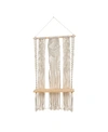 Nearly Natural Layered Wall Hanging With Shelf, 2.5' X 1.5' In Cream
