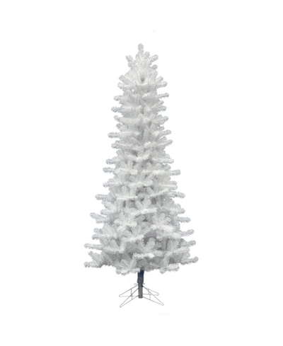 Vickerman 6.5 Ft Crystal White Pine Slim Artificial Christmas Tree Unlit