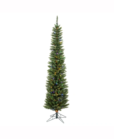 Vickerman 7.5 Ft Durham Pole Pine Artificial Christmas Tree With 250 Multi-colored Led Lights