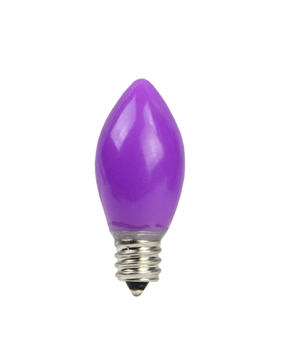 Northlight Pack Of 25 Incandescent Opaque C7 Purple Christmas Replacement Bulbs