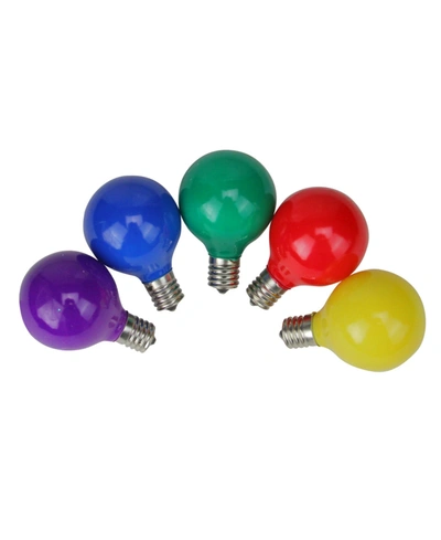 Northlight Pack Of 10 Multi-color Satin G50 Globe Christmas Replacement Bulbs